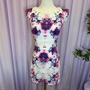 Xenia Boutique Purple and Pink Floral Mini Dress